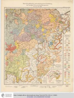 Die Karte von 1789 : Einteilung und Entwickelung der Territorien von 1600 bis 1794 / von Wilhelm Fabricius : Karte der politischen und administrativen Eintheilung der heutigen Preussischen Rheinprovinz für das Jahr 1789 Teil: 7. Kreuznach - Saarbrücken