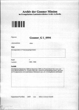 Korrespondenz in Finanzangelegenheiten