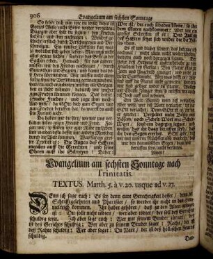 Evangelium am sechsten Sonntage nach Trinitatis. - Epistel am neunten Sonntage nach Trinitatis.