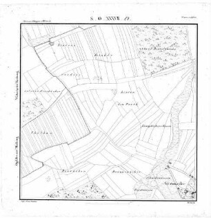 Kartenblatt SO XXXVII 42 Stand 1821 ca.