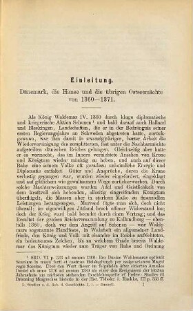 Die Kölner Konföderation und die schonischen Pfandschaften : hansisch-dänische Geschichte von 1367 - 1385; Erster Teil ; Inaugural-Dissertation
