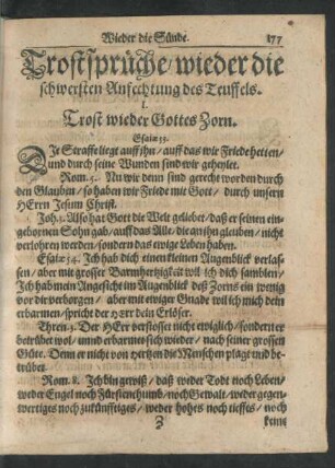 I. Trost wieder Gottes Zorn.