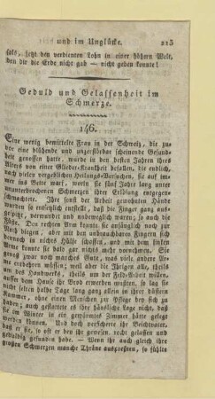 Geduld und Gelassenheit im Schmerze