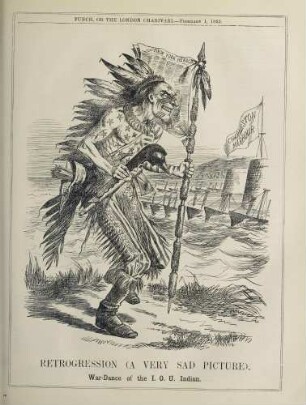 Retrogression (a very sad picture). War-Dance of the I.O.U. Indian