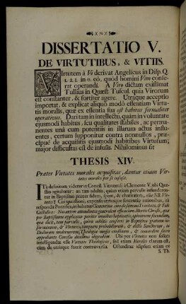 Dissertatio V. De Virtutibus, & Vitiis.