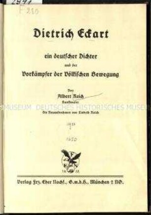 Biografische Schrift über den Dichter Dietrich Eckart