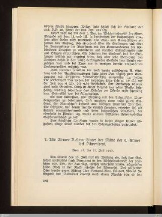 7. Als Armee-Reserve hinter der Mitte der 9. Armee bei Rimmiceni