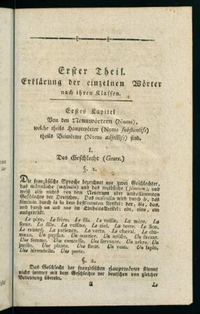 1-117, Erster Theil. Erklärung der einzelnen Wörter nach ihren Klassen