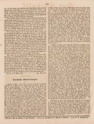 272 Kirchliche Mittheilungen