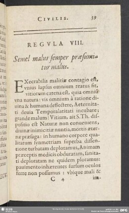 Regula VIII. Semel malus semper praesumitur malus