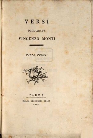 Versi dell'abate Vincenzo Monti, 1