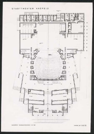Stadttheater, Krefeld: Grundriss EG, 2. Entwurf