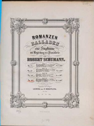Romanzen und Balladen : für 1 Singstimme mit Begl. d. Pianoforte ; H. 4 ; op. 64