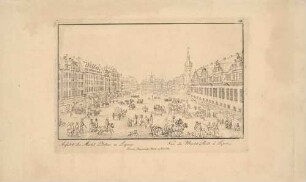 Der Markt in Leipzig von Süden, rechts das Alte Rathaus