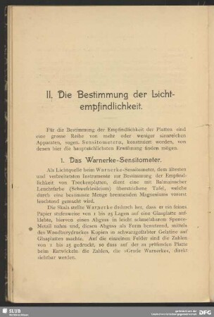 II. Die Bestimmung der Lichtempfindlichkeit