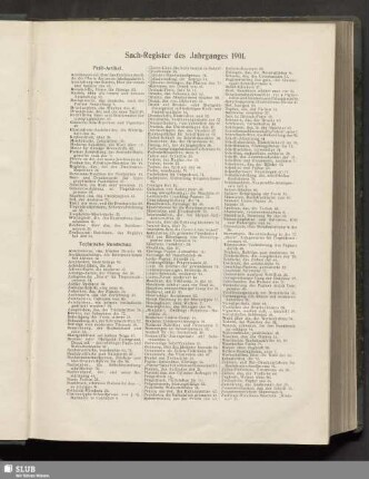 Sach-Register des Jahrganges 1901