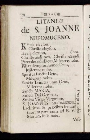 Litaniæ de S. Joanne Nepomuceno.