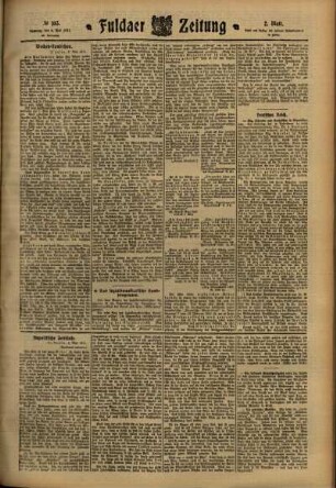 Zweite Ausgabe vom Samstag, den 06. Mai 1911.
