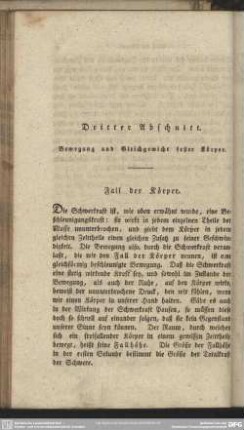 Dritter Abschnitt. Bewegung und Gleichgewicht fester Körper