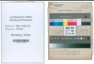 Entnazifizierung Walter Stursberg , geb. 06.08.1913 (Buchhalter)
