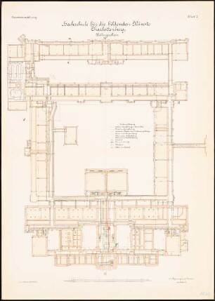 Hochschulen für Bildende Künste und für Musik, Berlin-Charlottenburg: Hochschule für Bildende Künste: Grundriss Kellergeschoss mit Heizungsanlage 1:200