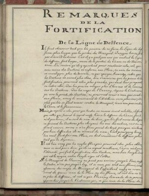 Remarques de la fortification