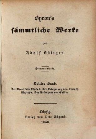 Byron's sämmtliche Werke, 3