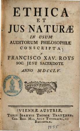 Ethica et ius naturae : In usum auditorum philosophiae