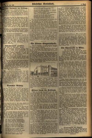 Zweite Ausgabe vom Donnerstag, den 19. Juli 1928.
