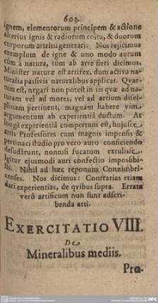 Exercitatio VIII. De Mineralibus mediis.