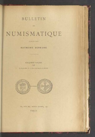 5.1898: Bulletin de numismatique