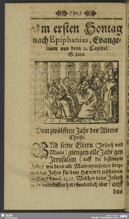 Am ersten Sontag nach Epiphanias, Evangelium aus dem 2. Capitel S. Lucae
