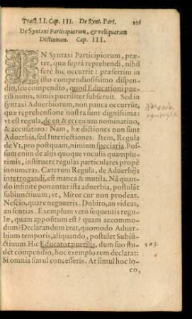 De Syntaxi Participiorum, et reliquarum Dictionum. Cap. III.