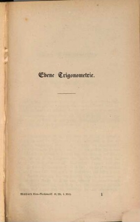Lehrbuch der Elementar-Mathematik. 2,1