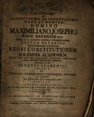 De physiologiae ad medicinam relatione dissertatiuncula
