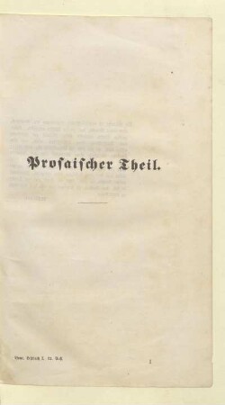 Prosaischer Theil