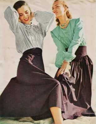 Modeaufnahme, Modelle Theo Graham und Eunice Sherman (Mademoiselle)