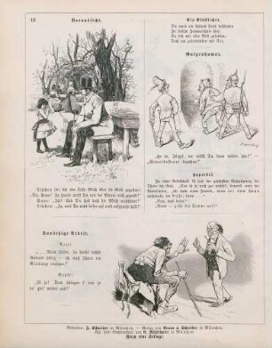 "Voraussicht" "Galgenhumor" "Unnöthige Arbeit"