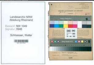 Entnazifizierung Walter Schloesser , geb. 15.08.1901 (Kaufmann)