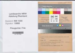 Entnazifizierung Fritz Preugschat, geb. 27.02.1903 (Zollsekretaer)