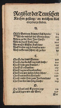 Register der Teutschen Kirchen gesäng ...