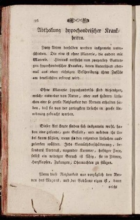 Abtheilung hypochondrischer Krankheiten.