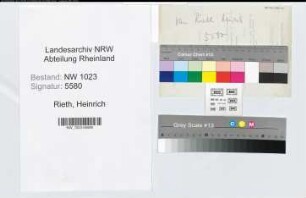 Entnazifizierung Heinrich Van Rieth , geb. 02.07.1899 ()