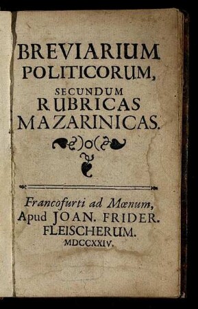 Breviarium Politicorum, Secundum Rubricas Mazarinicas