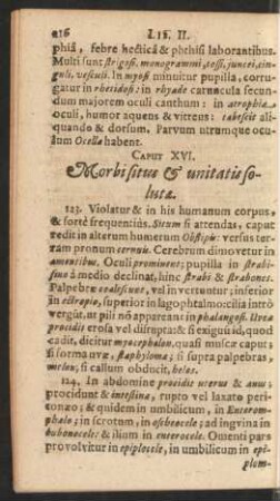 Caput XVI. Morbi situs & unitatis soluta