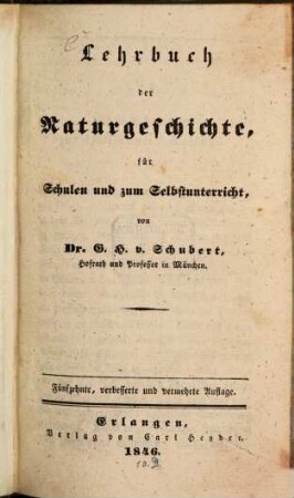 Lehrbuch der Naturgeschichte : für Schulen und zum Selbstunterricht