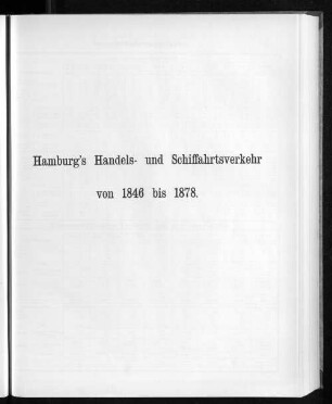 Hamburg's Handels- und Schiffahrtsverkehr von 1846 bis 1878.