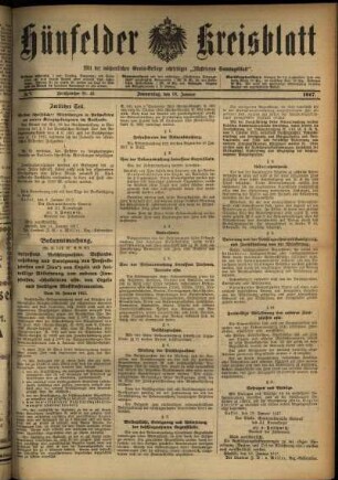Ausgabe vom Donnerstag, den 18. Januar 1917.