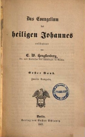 Das Evangelium des heiligen Johannes, 1