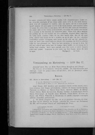 Versammlung zu Marienburg. - 1439 Mai 17.